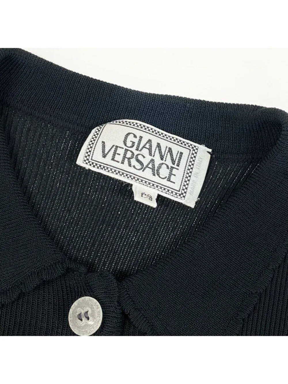 Versace Long Sleeve Knit Cardigan Ribbed